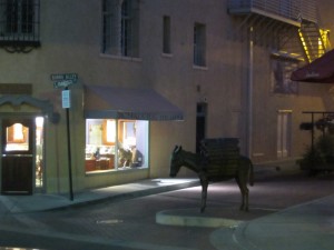 פסל של חמור בסנטה פה, ניו מקסיקו