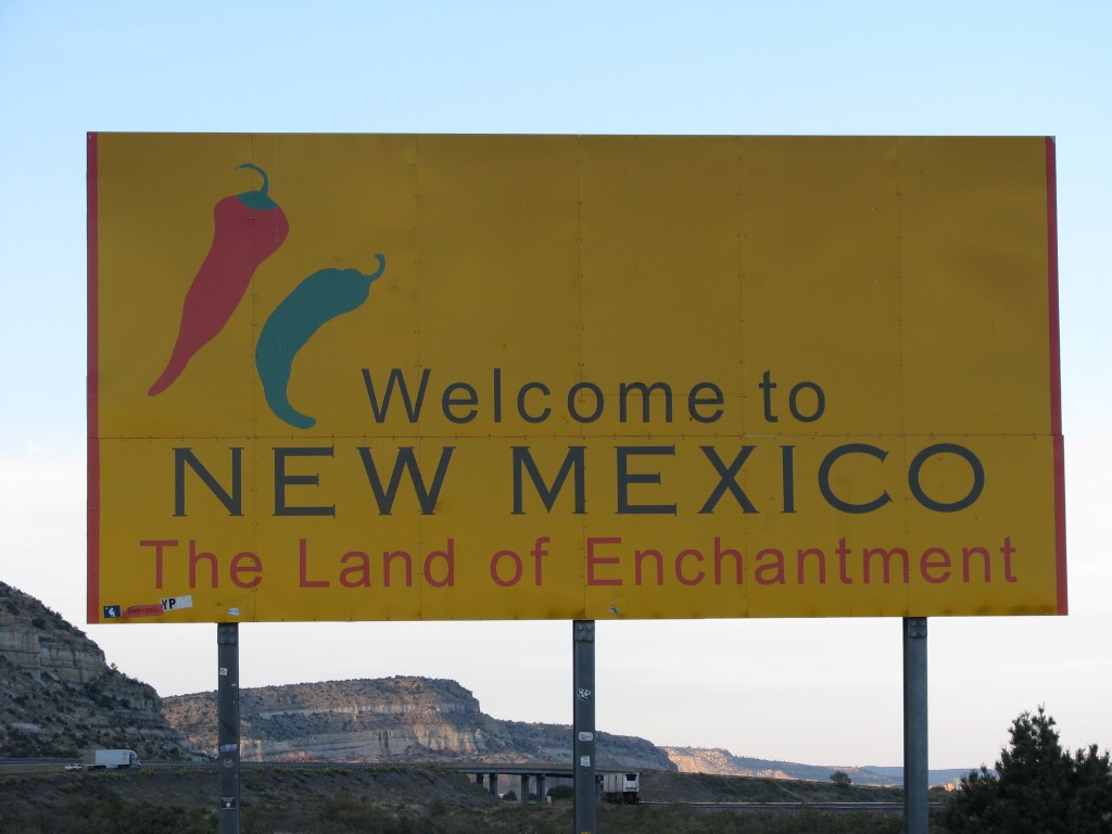 שלט ברוכים הבאים לניו מקסיקו