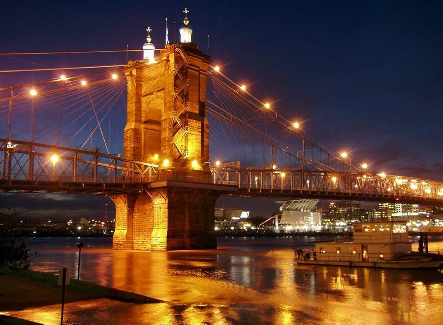 אוהיו אטרקציות. הגשר התלוי בסינסנטי. צילום - WikiImages